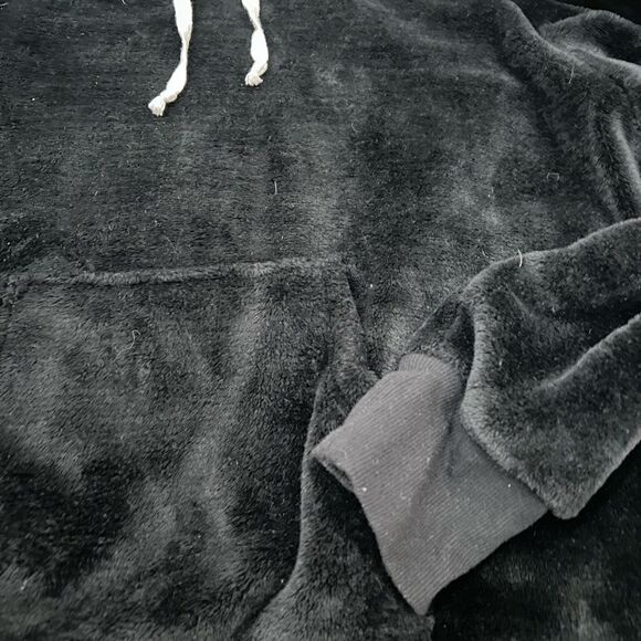 black fuzzy hoodie - Picture 2 of 3